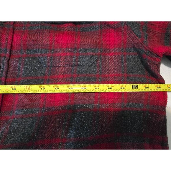 Orvis Red & Gray Plaid Flannel Button-Up Heavyweight Shacket XXL Gorpcore - Picture 4 of 6